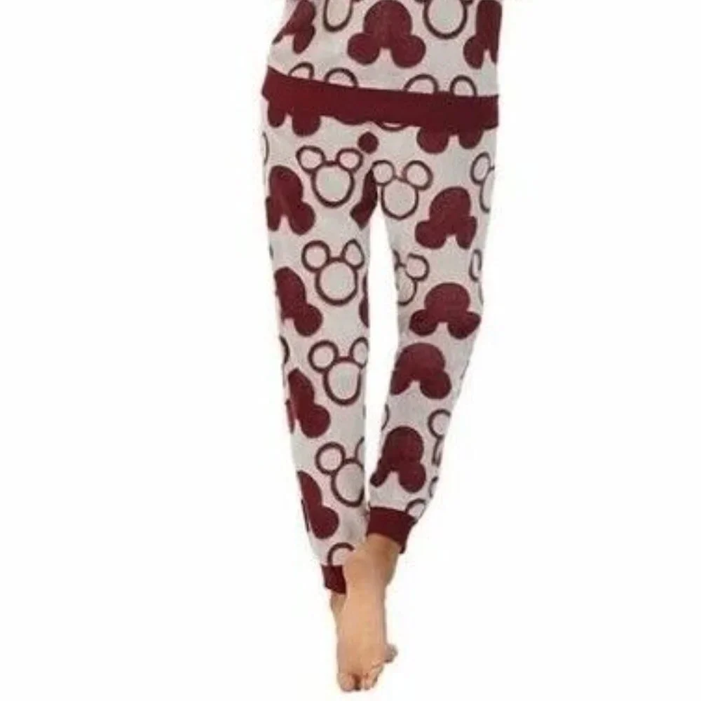Disney Women's Mickey Mouse 2 Piece Fleece Pajama Loungewear Set  Size XXL Red - Picture 14 of 16